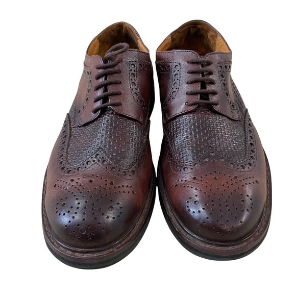 Belvedere Luis Mens Wingtip Dress Shoes Brown Leather Size 11 M Made In Brazil - Picture 2 of 8